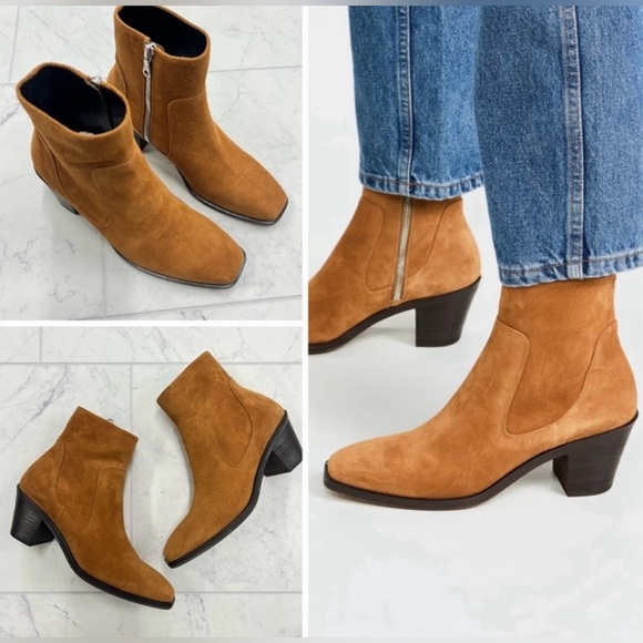 Closeout!▪️NIB Rag & Bone Axel Mid Booties in Cinnamon Suede - Picture 2 of 6
